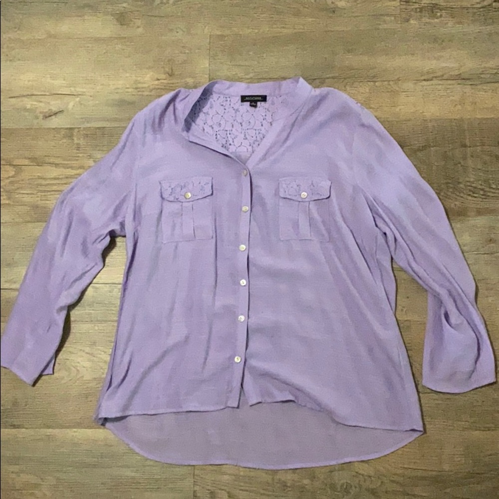 Notations Button Down Woman’s Top Size L - image 1